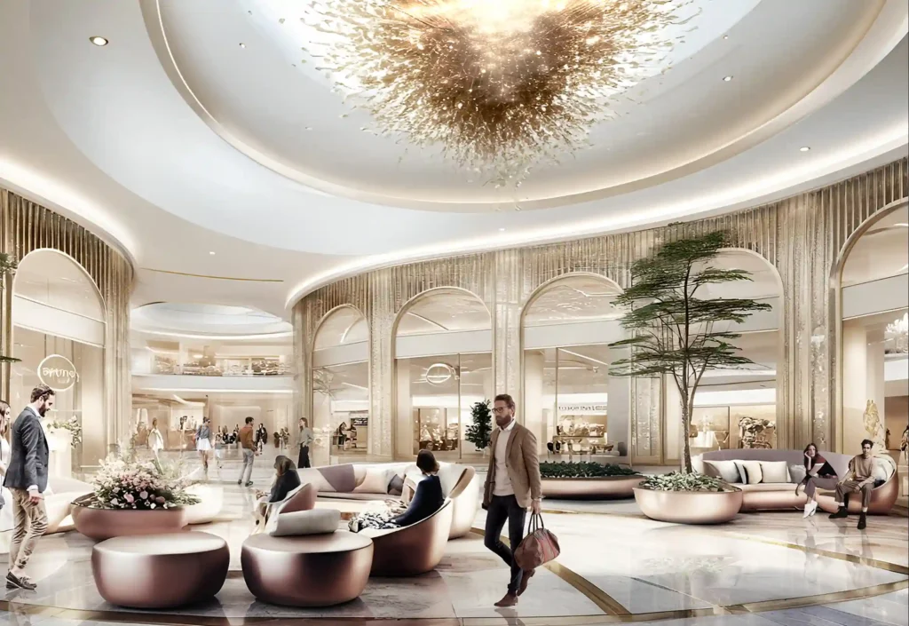 guy carrying bag walking inside a premium mall