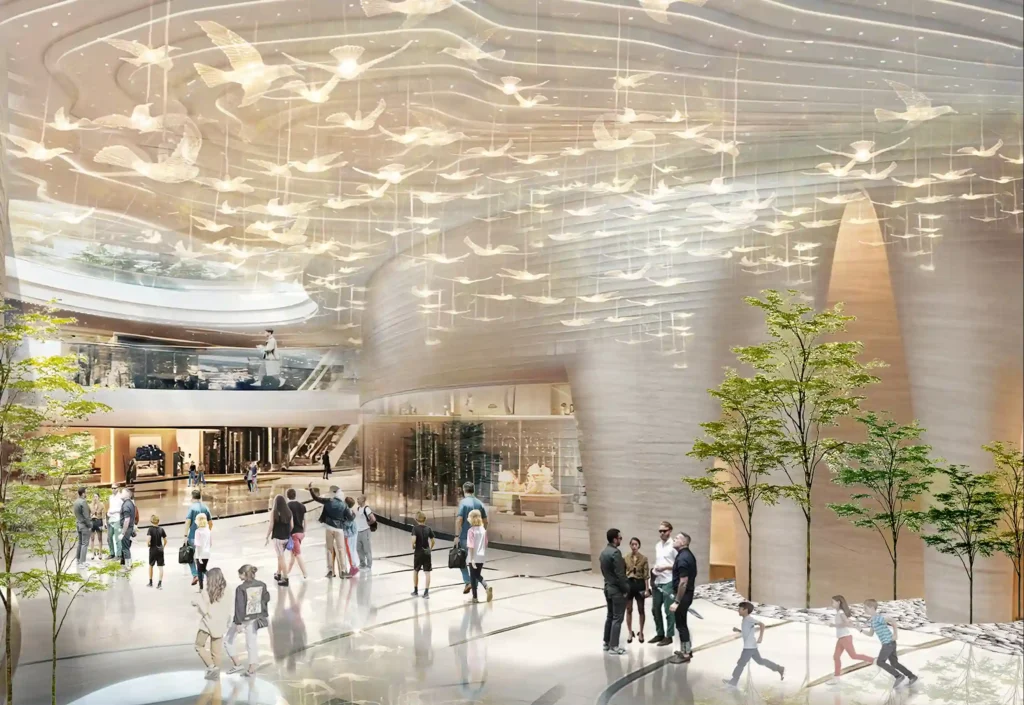 top view of inside of premium mall lounge